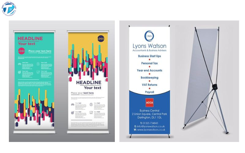 Một bộ standee 60x160 hoàn chỉnh thường bao gồm 2 phần 
